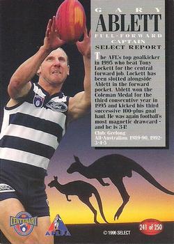 1996 Select AFL #241 Gary Ablett Sr. Back